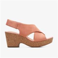 Clarks Womens Maritsa Lara Light Coral Wedges Suede Casual