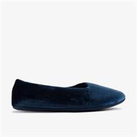 Clarks Womens Bundle Ballet Navy Slippers Textile Casual