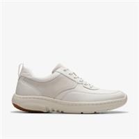 Clarks Mens Clarks Pro Lace White Leather Trainers Leather Casual