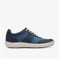 Clarks Womens Nalle Fern Navy Combination Trainers Nubuck Casual
