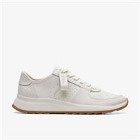 Clarks Womens Dash Lite Run Off White Leather Trainers Leather Sports