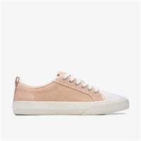 Clarks Womens Roxby Lace Pale Peach Combination Trainers Suede Sports