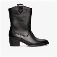 Clarks Womens Octavia Up Black Leather Heels,Mid Calf Boots Leather Casual