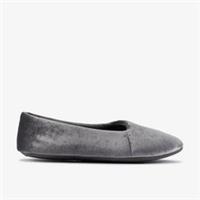 Clarks Womens Bundle Ballet Grey Slippers Textile Casual