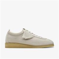 Clarks Mens Wallabee Tor Off White Suede Wallabee,Lace Up Suede Casual