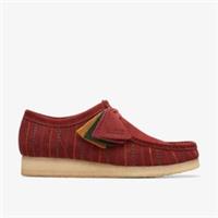 Clarks Mens Wallabee Burgundy Combination Wallabee,Lace Up Suede Casual