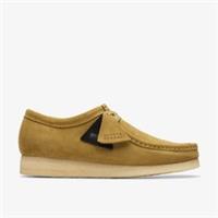 Clarks Mens Wallabee Mid Green Suede Wallabee,Lace Up Suede Casual