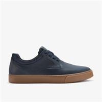 Clarks Mens Lockton Tie Navy Oily Leather Trainers Oiled Leather Casual