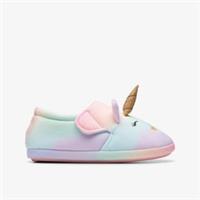 Clarks Girls Fluffy Snug Kid Multicolour Slippers Textile Casual