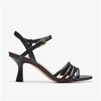 Clarks Womens Amali May Black Leather Heeled Sandals Leather Smart