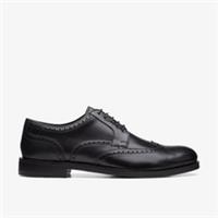 Clarks Mens Craftdean Wing Black Leather Brogues Leather Smart