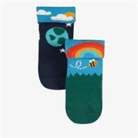 Clarks Boys,Girls,Kids Unisex Fun Foldover Socks 6-12 months 2 Packs Day/Night