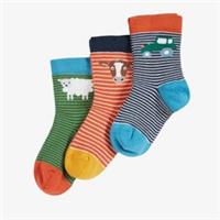 Clarks Boys,Girls,Kids Unisex Little Socks 0-6 months 3 Pack At the farm Socks