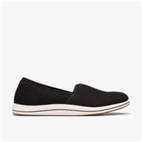 Clarks Womens Brinkley Strech Black Slip Ons Textile Casual