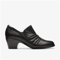 Clarks Womens Emily 2 Cove Black Leather Trouser Shoes,Heels Leather Smart