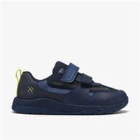 Clarks Boys Steggy Soar Kid Navy Combination Trainers Leather Casual