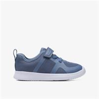 Clarks Boys Ath Flux Toddler Light Blue Trainers,Riptape Textile Sports