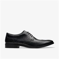 Clarks Mens Brandon Limit Black Leather Brogues,Lace Up Leather Smart