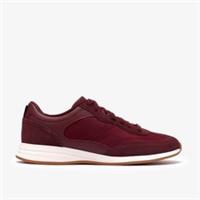 Clarks Womens Cloford Lo Burgundy Combination Trainers Suede Sports