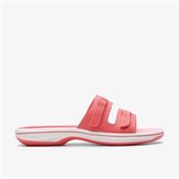 Clarks Womens Brinkley Piper Bright Coral Ombre Slip Ons,Flat Sandals,Sliders