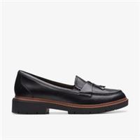 Clarks Womens Westlynn Bella Black Leather Loafers,Slip Ons Leather Casual