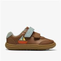 Clarks Boys Flash Coast Toddler Tan Leather Riptape Leather Casual