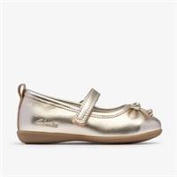 Clarks Girls Charm Tap Toddler Champagne Ballet Pumps Synthetic Casual