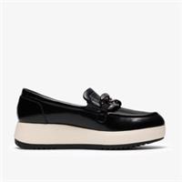 Clarks Womens Zylah May Black Loafers,Slip Ons Leather Casual