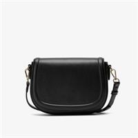 Clarks Womens Livia Saddle Black Cross Body Bag Synthetic Casual