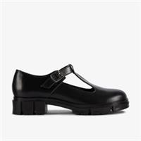 Clarks Womens Teala Bar Black Leather T Bar Shoes Leather Casual