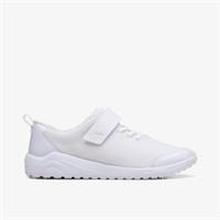 Clarks Boys Aeon Pace Youth White Trainers,Riptape Textile Sports