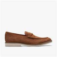 Clarks Mens Atticus LT Slip Cola Suede Loafers,Slip Ons Suede Casual