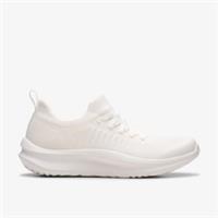 Clarks Womens Solevana Lace White Trainers Textile Casual