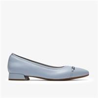 Clarks Womens Natalyn Dusk Light Blue Slip Ons,Ballet Pumps Leather Smart