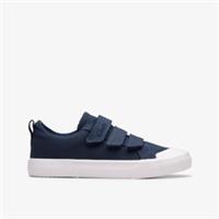 Clarks Boys Foxing Vibe Kid Navy Canvas Canvas,Riptape Textile Casual