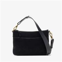 Clarks Womens Willow Cross Black Suede Cross Body Bag Leather Casual