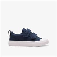 Clarks Boys Foxing Vibe Toddler Navy Canvas Canvas,Riptape Textile Casual