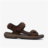 Clarks Mens Guideview Trek Beeswax Leather Flat Sandals,Two Part Sandals Leather