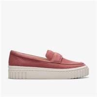 Clarks Womens Mayhill Cove Dusty Rose Nubuck Loafers,Slip Ons Nubuck Casual