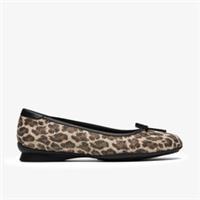 Clarks Womens Jazmynn Bow Leopard Print Slip Ons,Ballet Pumps Textile Casual