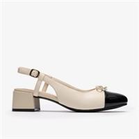 Clarks Womens Iridessa Sling Cream Multicolour Heels,Sling Back Leather Smart