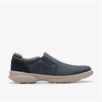 Clarks Mens Bradley Ease Navy Nubuck Slip Ons Nubuck Casual