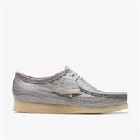 Clarks Mens Wallabee Grey Crocodile Print Wallabee Leather Casual