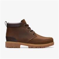 Clarks Mens Rossdale Mid Beeswax Leather Ankle Boots,Lace Up Leather Casual