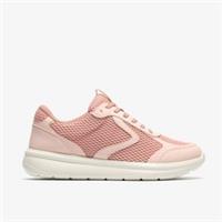 Clarks Womens Ezrinn Tie Dusty Pink Trainers Textile Casual