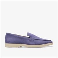 Clarks Mens Torford Easy Dusk Blue Suede Loafers,Slip Ons Suede Casual