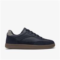 Clarks Mens Fosse Cup Navy Suede Trainers Synthetic Sports