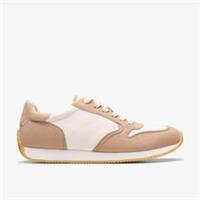 Clarks Womens Teirra Run Taupe Combination Trainers Textile Casual