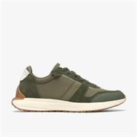 Clarks Mens Cawton Lace Green Combination Trainers Textile Sports