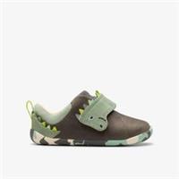Clarks Boys Roamer Spiney Toddler Grey/Sage Suede Pre Walker,Riptape Suede
